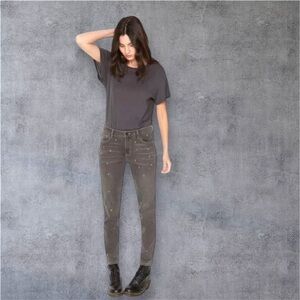 FREE PEOPLE Sandrine Rose Polka Grey Denim Jeans